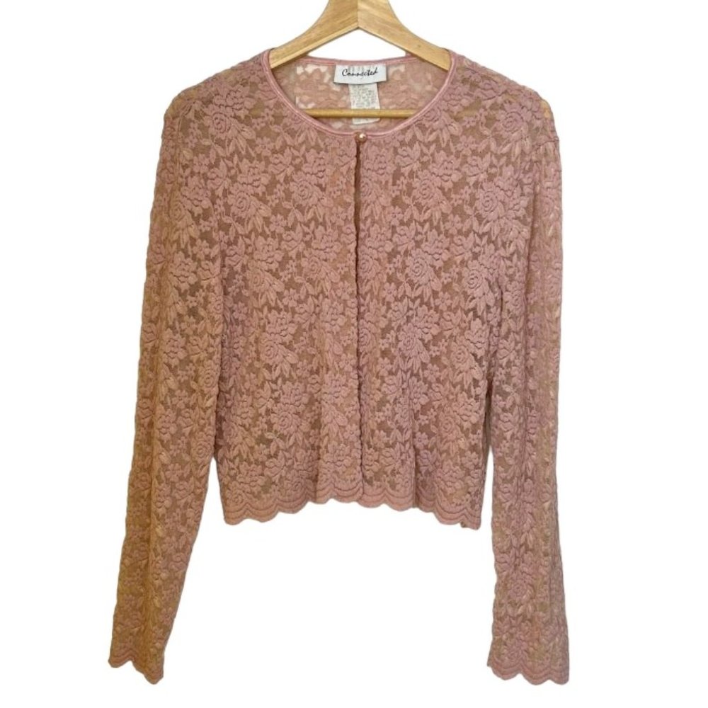 Connected Pink Lace Cardigan